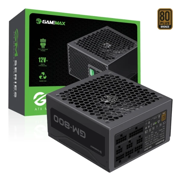 Fuente de Poder Gamemax GM-800W Gaming - 800W - 80 PLUS Bronze - Full Modular - Blanco