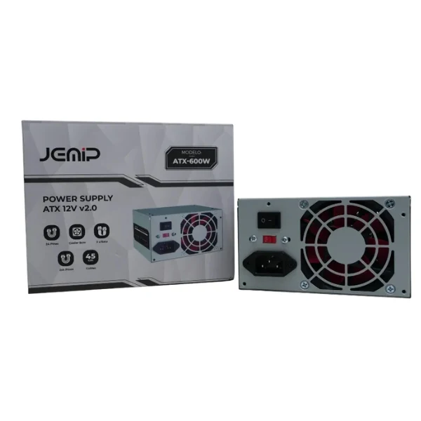 Fuente de Poder JEMIP Office ATX-600W - 24-Pin - 2 SATA - Negro