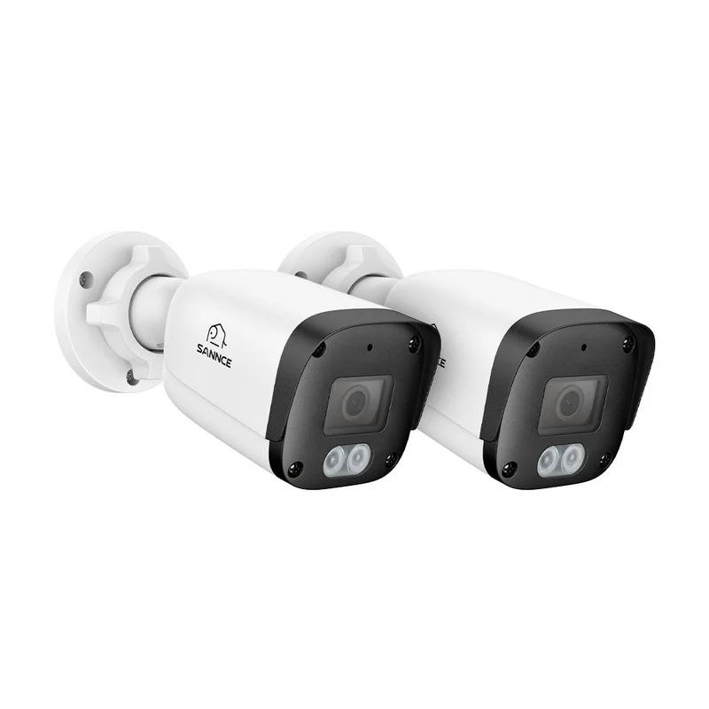 2PCS 5MP Full HD PoE IP Bullet Security Camera, Two-Way Communication