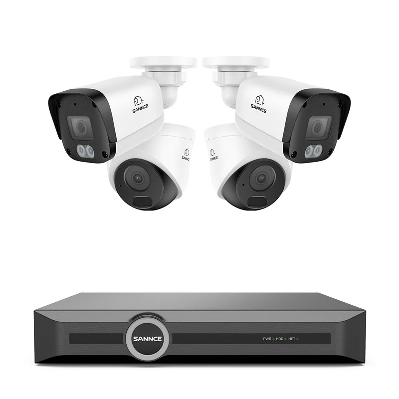 EH500 - 5MP 8 Channel PoE Security System, 6MP NVR, S+265., Human & Vehicle Detection, Color Night Vision, Smart Playback, IP67, Audio Recording, Smart Notification with Image Attached