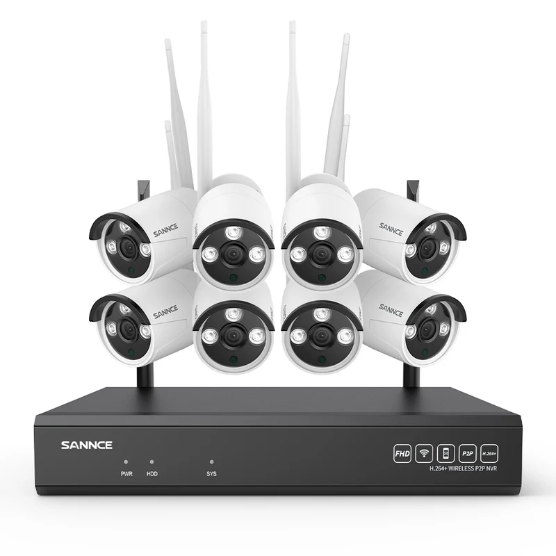 3MP 16-Channel Wireless Security Camera System, 8MP NVR, 3MP WiFi IP Camera, Two-Way Audio, IP66 Waterproof, Smart AI Human Detection, Work With Alexa