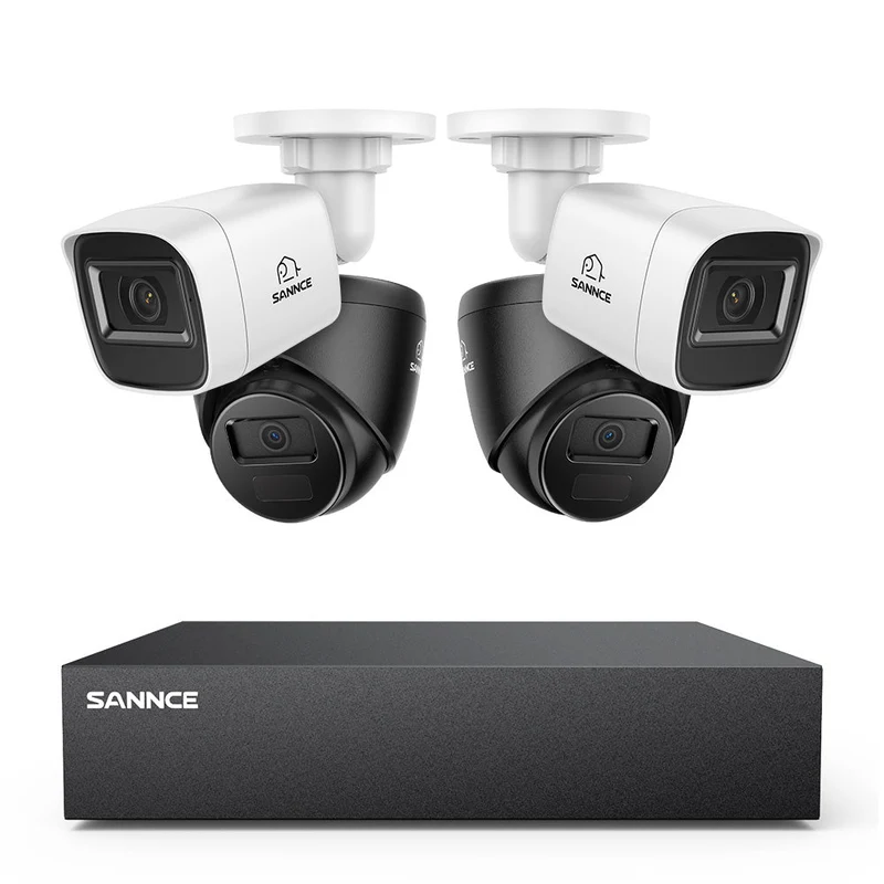 5MP 8-Channel Wired Security DVR System with 4pcs 2MP Outdoor CCTV Cameras, Smart Human / Vehicle / Motion Detection