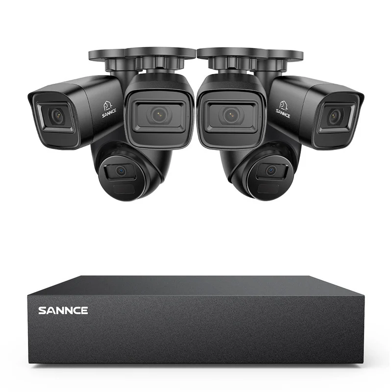 5MP 8-Channel Wired Security DVR System with 6pcs 2MP Outdoor Bullet CCTV Cameras, Smart Human / Vehicle / Motion Detection