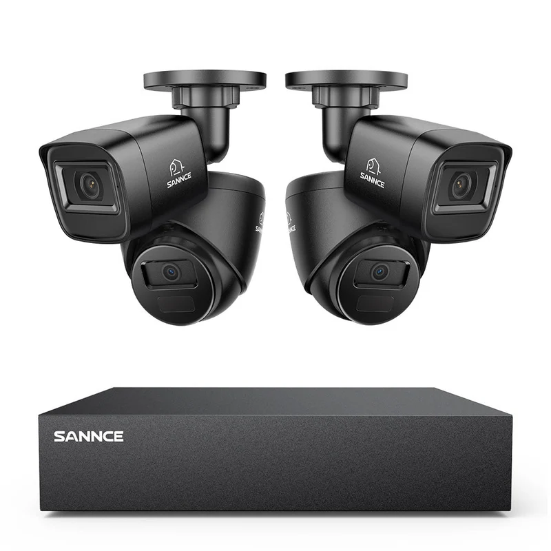 5MP 8-Channel Wired Security DVR System with 4pcs 2MP Outdoor Bullet CCTV Cameras, Smart Human / Vehicle / Motion Detection