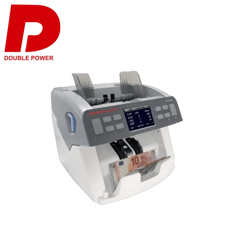 Contador Valorador de Billetes Multi-Moneda / Doble Sensor CIS con Detección MG, IR, UV DP7320 Marca: Double Power