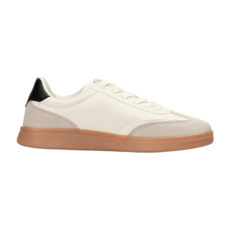 OP Tenis Loly M4A Crema/Beige/Negro, para Mujer
