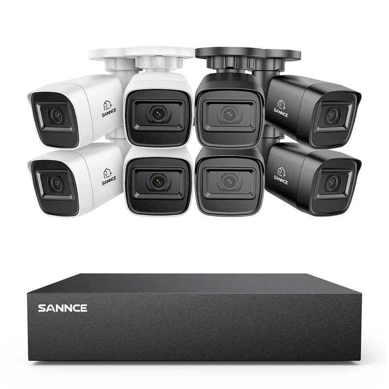 5MP 8-Channel Wired Security DVR System with 8pcs 2MP Outdoor Bullet CCTV Cameras, Smart Human / Vehicle / Motion Detection