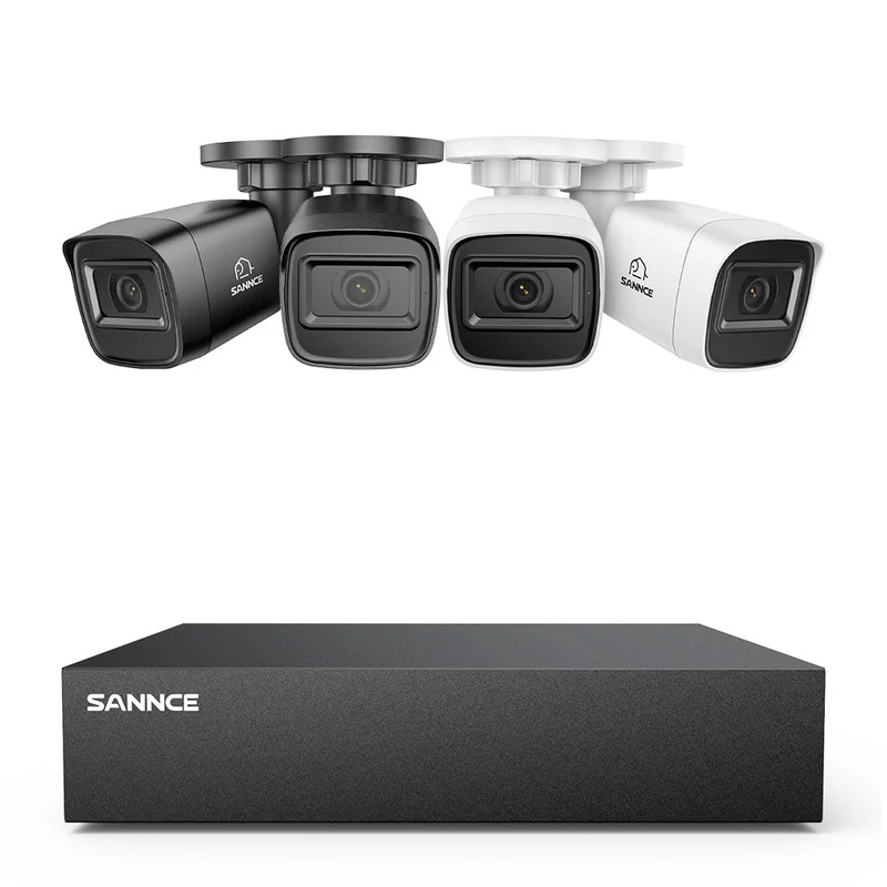 5MP 8-Channel Wired Security DVR System with 4pcs 2MP Outdoor Bullet CCTV Cameras, Smart Human / Vehicle / Motion Detection