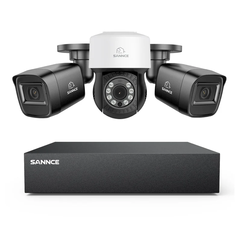 5MP 8 Channel PT Security Camera System - Hybrid 5-in-1 DVR, Pan & Tilt CCTV Camera, 100 ft Night Vision, Motion Detection, Outdoor, Waterproof