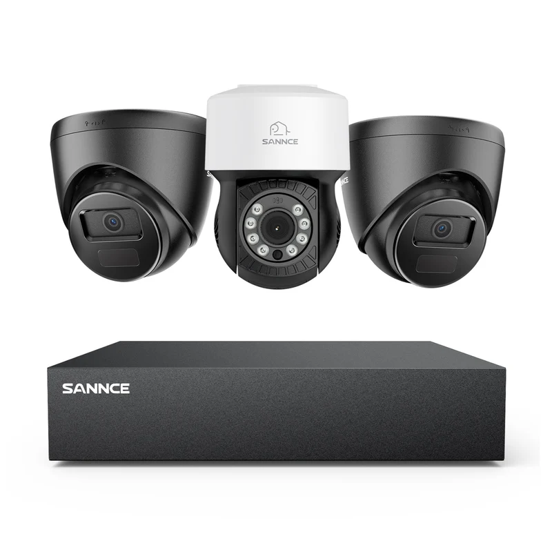 5MP 8 Channel PT Security Camera System - Hybrid 5-in-1 DVR, Pan & Tilt CCTV Camera, 100 ft Night Vision, Motion Detection, Outdoor, Waterproof