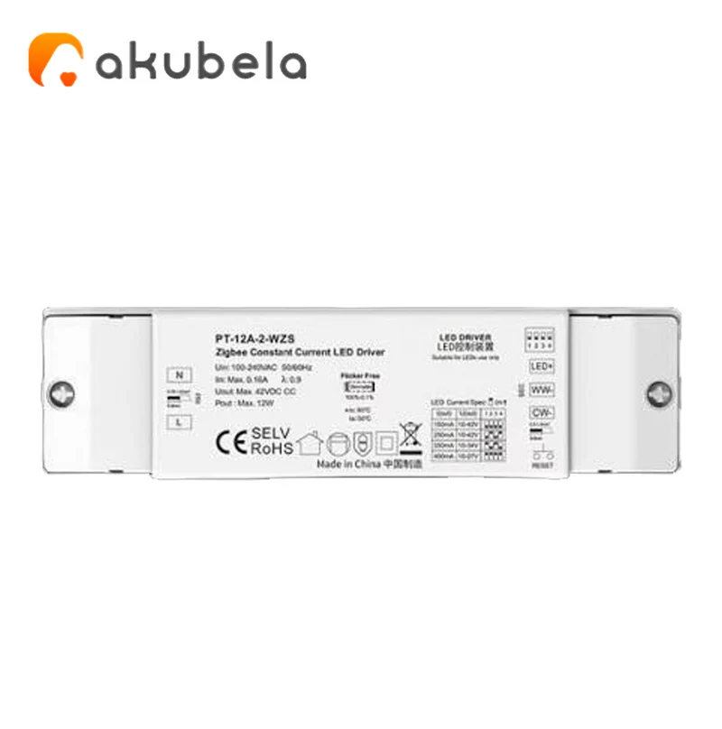 Controlador LED de Corriente PT-12A-2-WZS Marca: Akubela