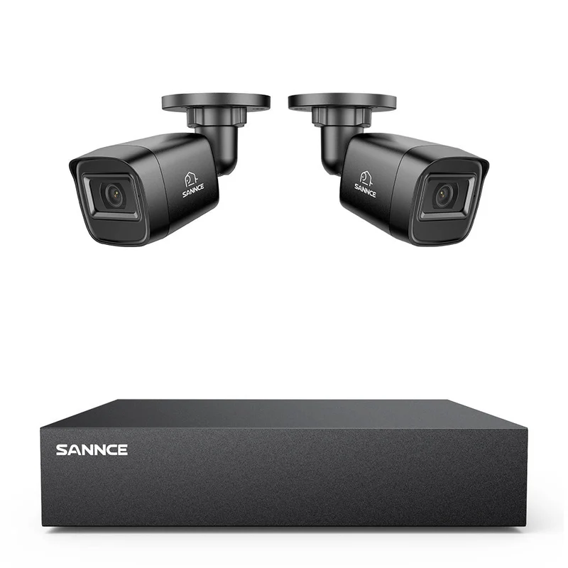 5MP 8-Channel Wired Security DVR System with 2pcs 2MP Outdoor Bullet CCTV Cameras, Smart Human / Vehicle / Motion Detection