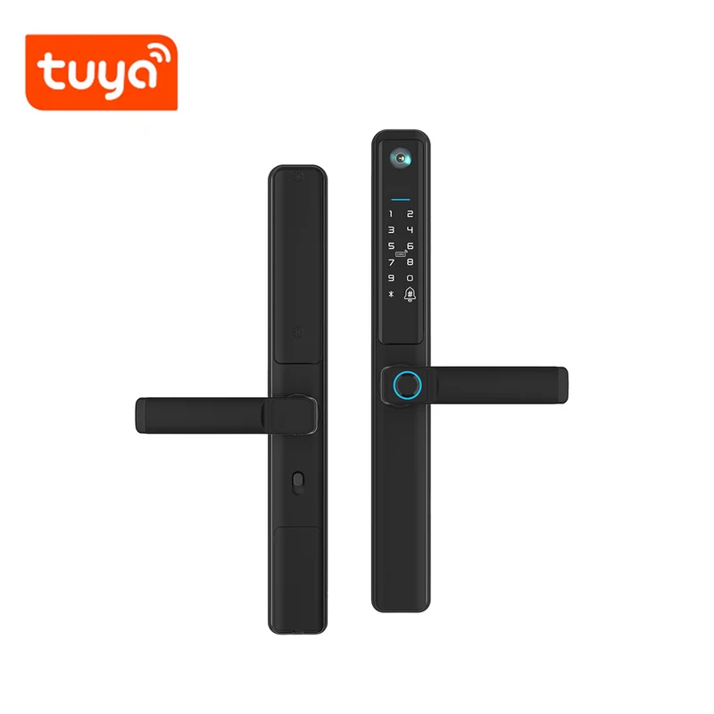 Cerradura con cámara Wi-Fi huella, código, tarjeta y App 300 usuarios TK-F5 PRO-TY Marca: TEKLINK
