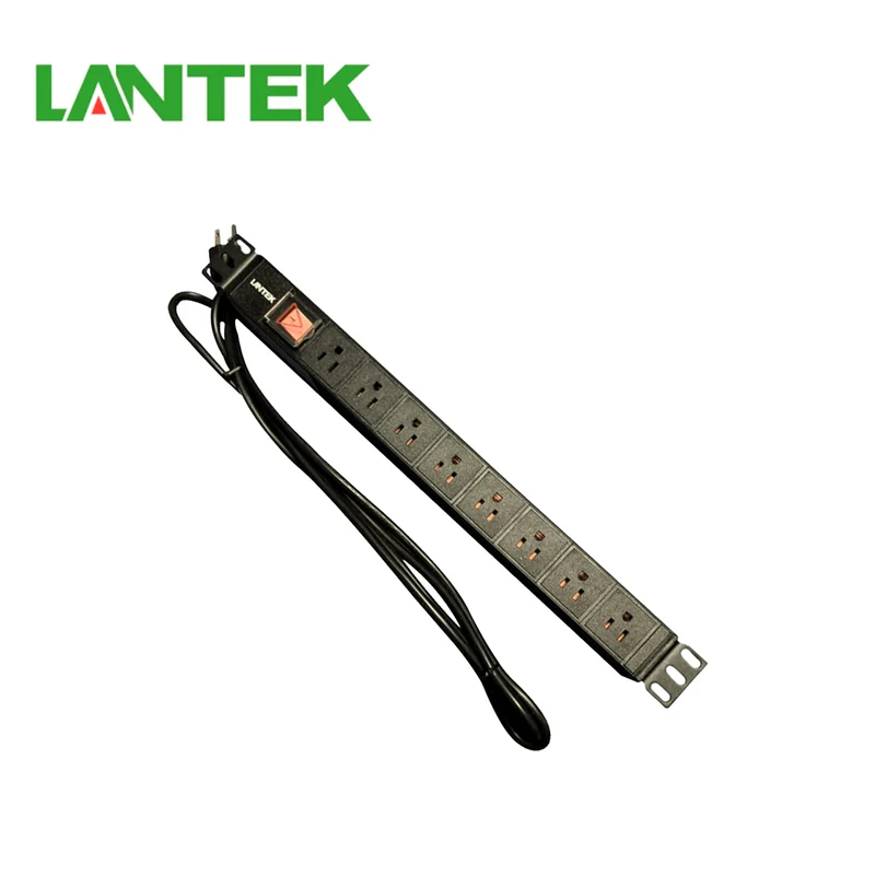 Regleta de rack de 8 tomas triple protección 15A DLXSP008