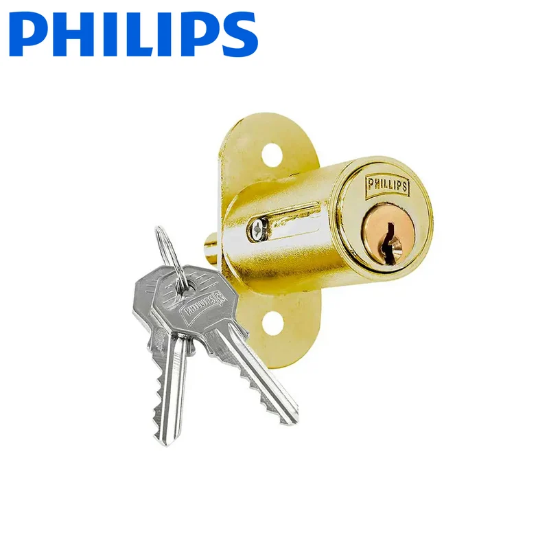 Cerradura para Muebles y Vitrinas Phillips 200 Dorado Marca: Phillips