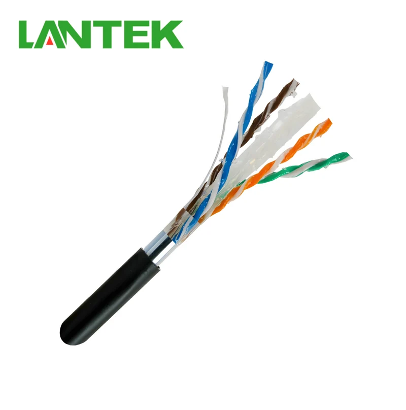 Cable UTP CAT6 Interperie GEL Blindado CMX-F Larga Distancia Climas Extremos Drain Wire LTK-C6XGELFTP Marca: Lantek