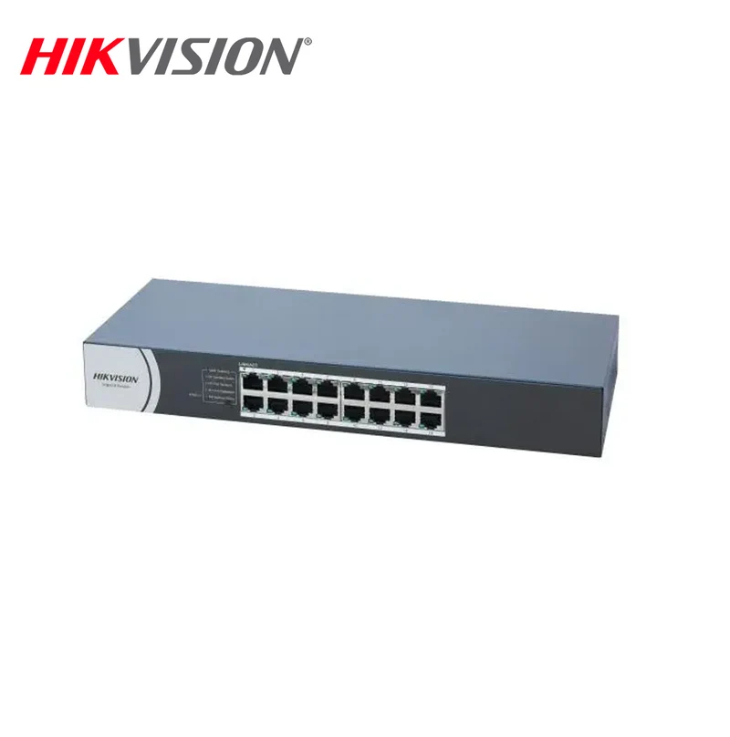 Switch 16-Puertos Gigabit 10/100/1000 Mbps RJ45 Port, Montaje en rack DS-3E0516R-O Marca: Hikvison