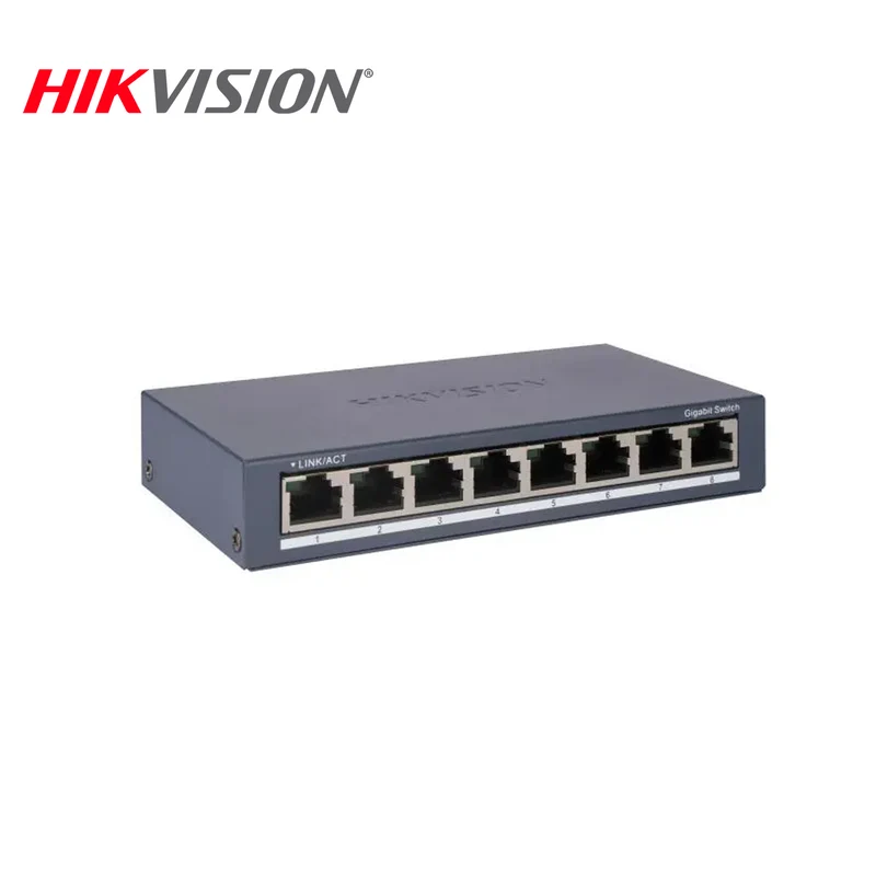 Switch Gigabit, 8 puertos, 10/100/100 con carcasa metálica DS-3E0508-O Marca: Hikvision