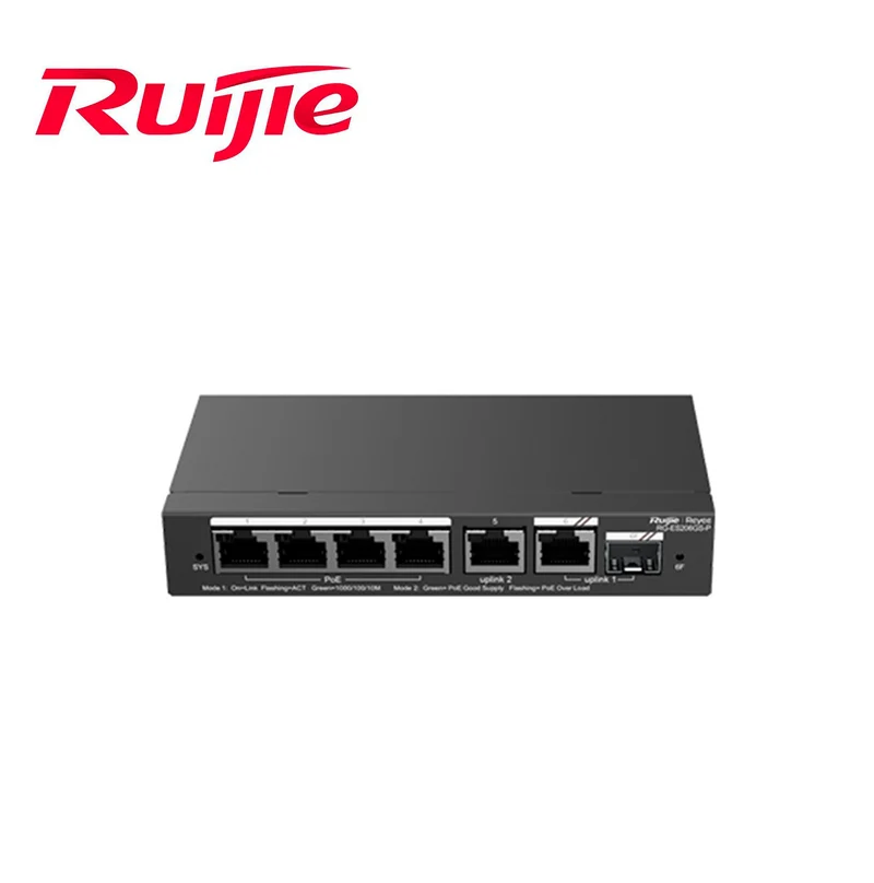 Switch 6 PUERTOS 10/100/1000BASE-T 1 RG-ES206GS-P Marca: RUIJIE-REYEE