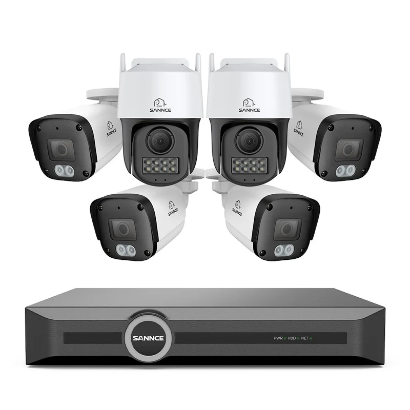 ER500 - 5MP 8 Channel PoE Security System, 6MP NVR + PT IP Cameras, S+265., AI Human & Vehicle Detection, Smart Playback, Smart Notification with Image Attached