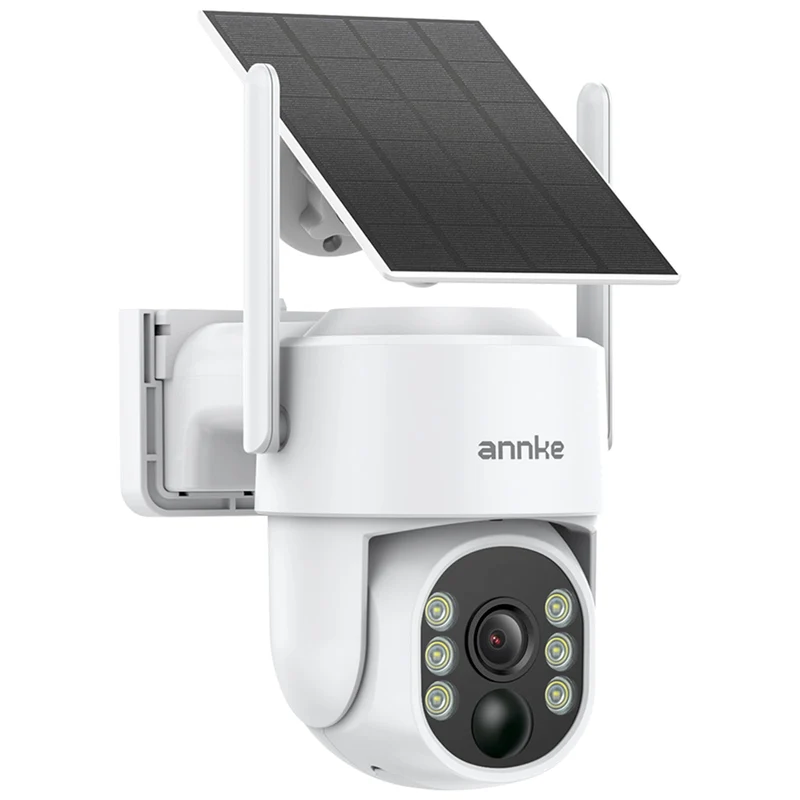 Annke WB400 - 4MP Wireless Outdoor Battery Security Camera, 2.4G & 5.8G Dual-Band WiFi, Motion Detection, Two-Way Audio, 9000mAh Rechargeable Battery & Solar Powered, 270° Pan & 90° Tilt, Cloud & Max. 256 GB Local Storage, Works with Alexa