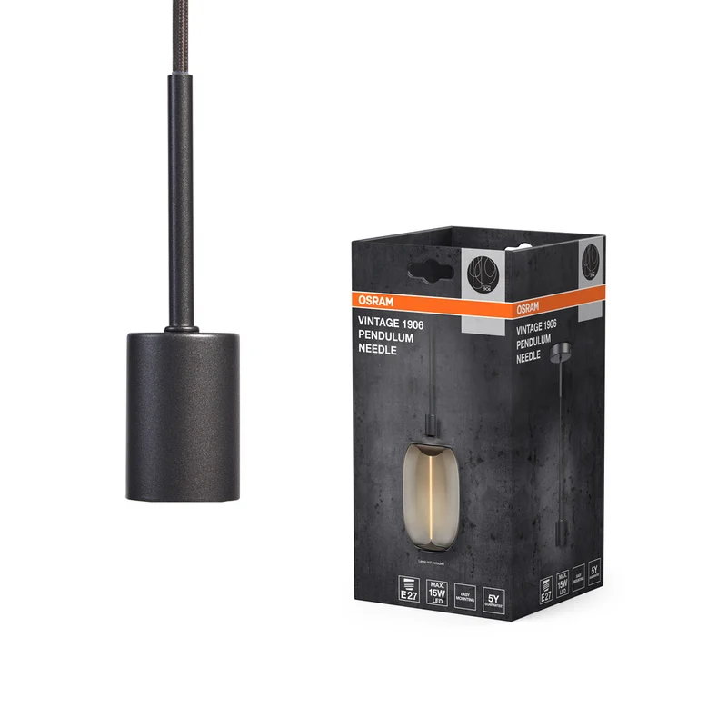 Lámpara colgante OSRAM Vintage 1906 PenduLum Needle Dark E27 gris