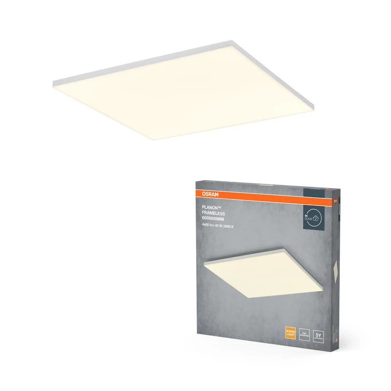 Lámpara de techo sin marco OSRAM Planon, blanco cálido, 40 W, 600 x 600 mm
