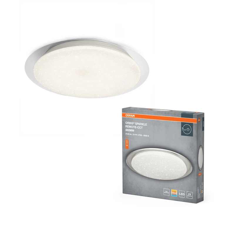 Lámpara de techo OSRAM ORBIS® Sparkle Remote-CCT 460 mm 24 W, 2000 lm, 2800…6000 K, blanco regulable