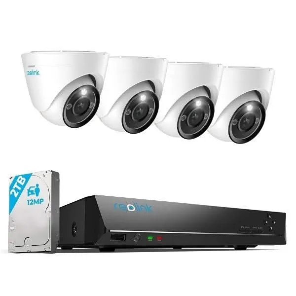 Reolink RLK8-1200D4-A-4MM, sistema de seguridad PoE de 12 MP con imágenes a todo color las 24 horas del día, los 7 días de la semana