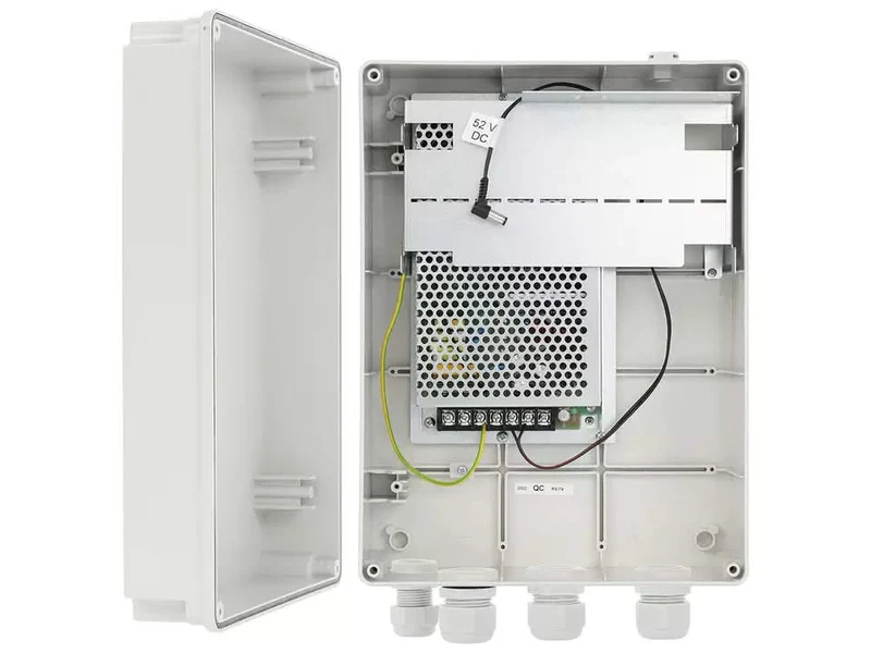 Armario Pulsar SWSH120 ABS IP56 con fuente de alimentación de 52 V CC/120 W para conmutador PoE