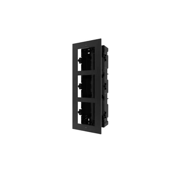 Hikvision DS-KD-ACF3, marco empotrable negro de 3 módulos