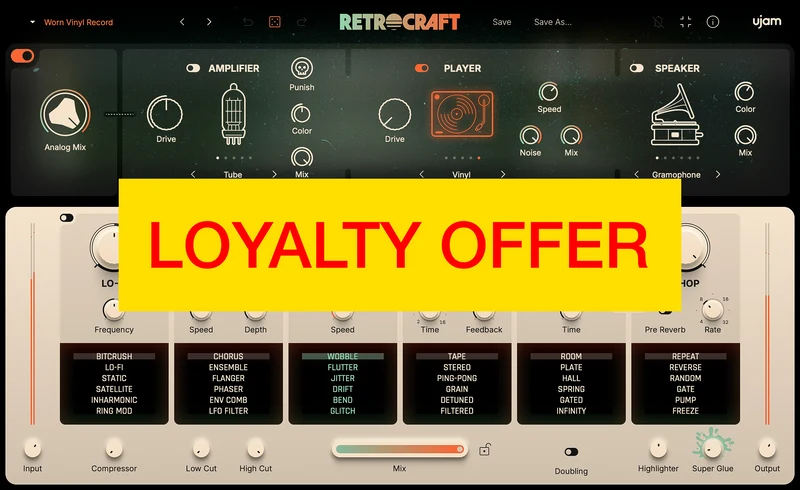 UJAM RETROCRAFT Oferta de fidelidad