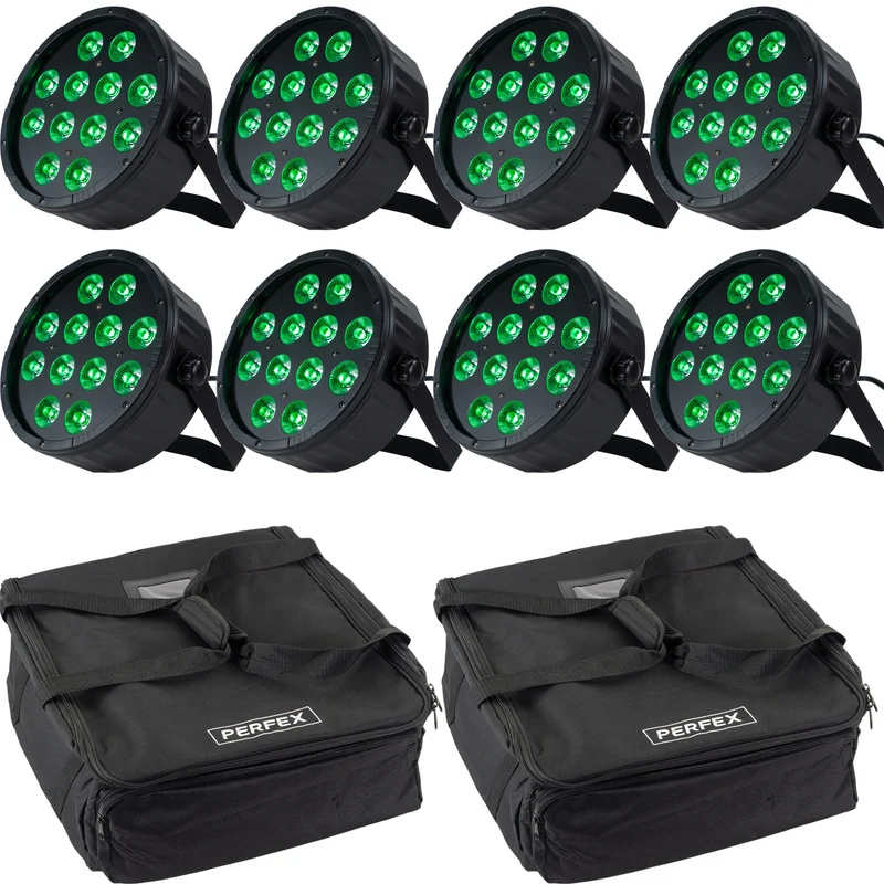 Marconi Polaris 12x12W RGBW foco PAR pack de 8 unidades con bolsa