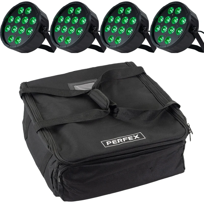 Marconi Polaris 12x12W RGBW foco PAR pack de 4 unidades con bolsa