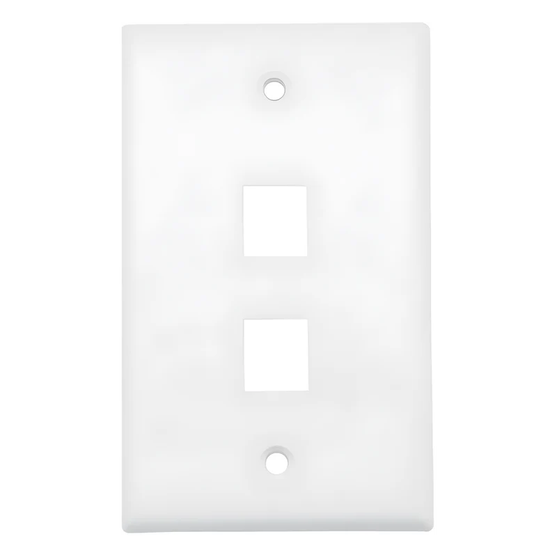 Faceplate Hikvision - Placa de Pared (Face Plate) - 2 Puertos - Color Blanco - Caja con 20 Piezas - DS-1FPA2-A
