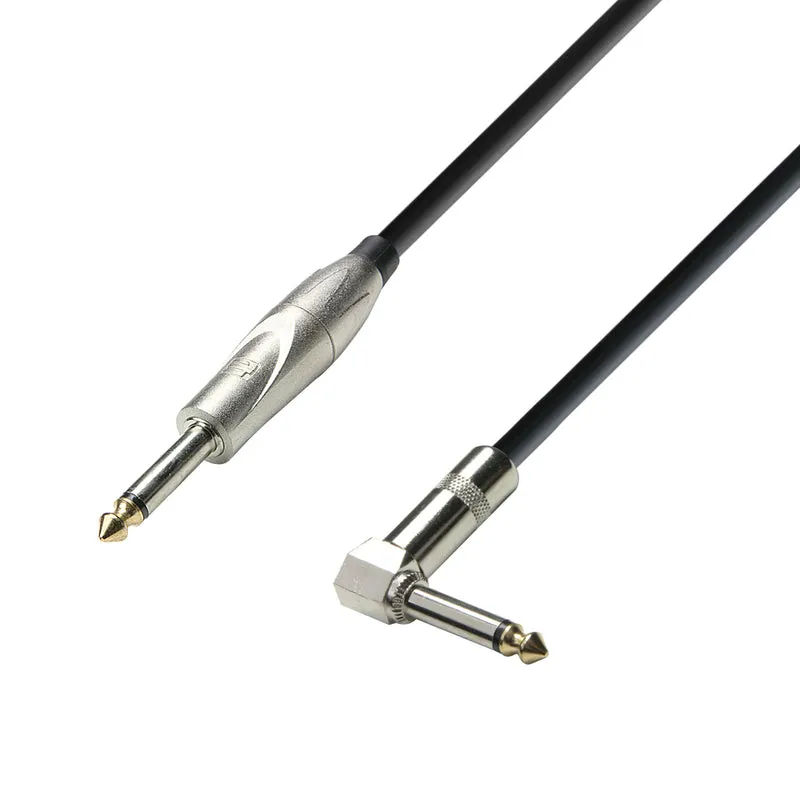 Cable de instrumento Jack mono 6.3 mm a Jack mono en ángulo 6.3 mm