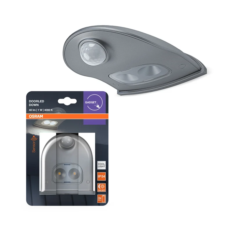 Aplique de pared exterior OSRAM Door LED a batería IP54 con sensor