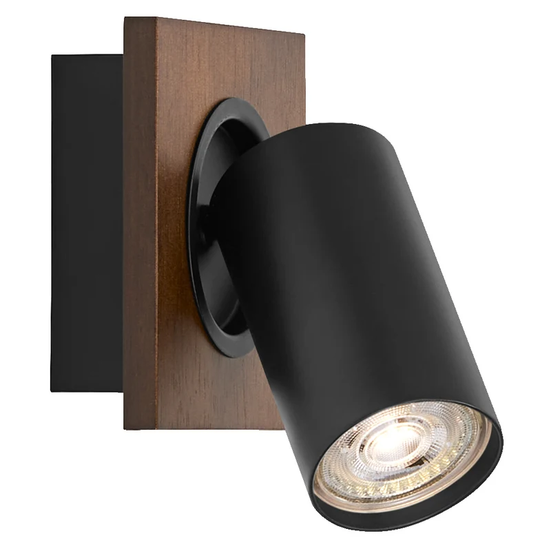 Lámpara de techo/pared OSRAM DECOR SPOT MERCURY, 1 x 3,4 W, aspecto madera, color negro