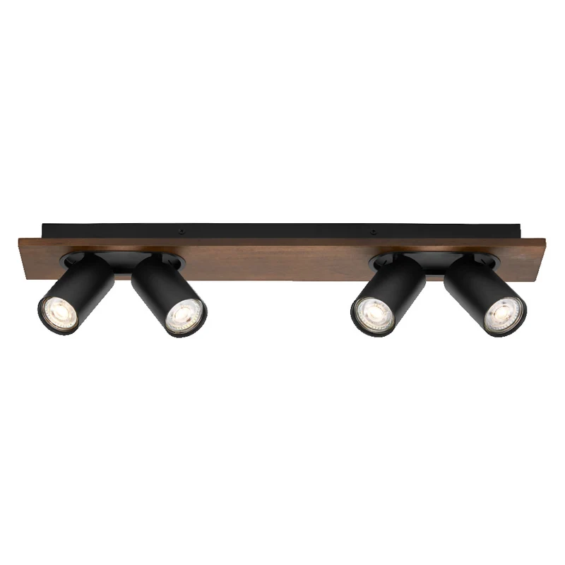 Lámpara de techo OSRAM DECOR SPOT MERCURY, 4 x 3,4 W, aspecto madera negro