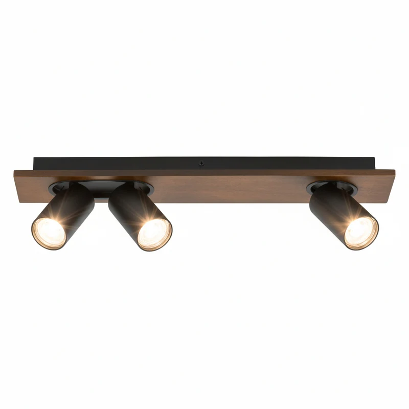 Lámpara de techo OSRAM DECOR SPOT MERCURY, 3 x 3,4 W, aspecto madera negro