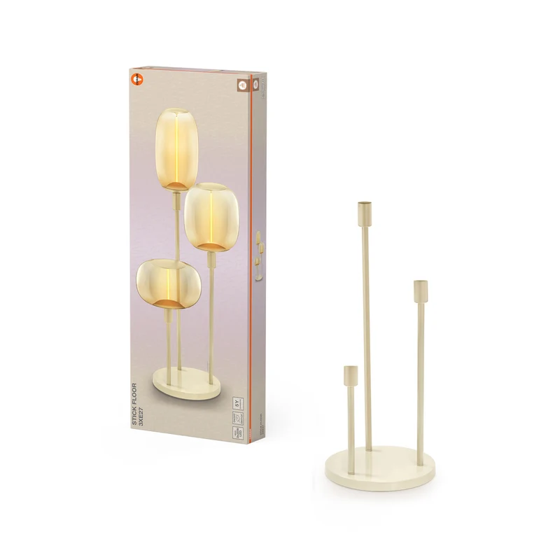 Lámpara de pie OSRAM Decor Stick Floor Beige 78cm 3x E27, sin bombillas