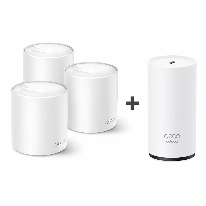 Wi-Fi 6 AX3000 Mesh Interior + Exterior | Deco X50 (3-pack) + X50-Outdoor