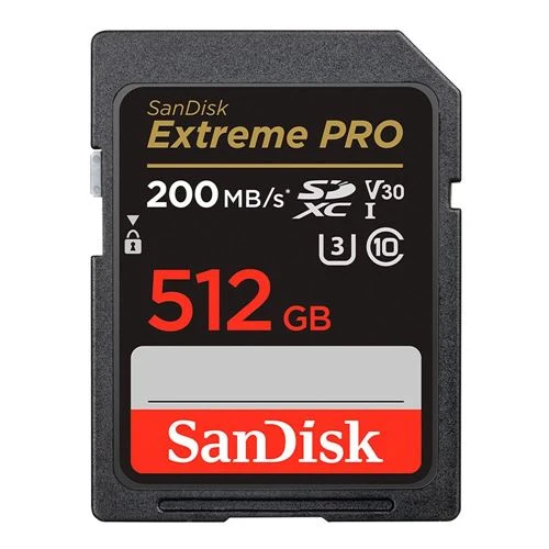 Tarjeta de Memoria Sandisk 512GB Extreme PRO SDXC Class 10 UHS-3 V30 Flash Memory Card
