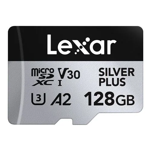 Tarjeta de Memoria Lexar 128GB Professional SILVER PLUS UHS-I microSDXC Class 10 U3 V30 Flash Memory Card Plata