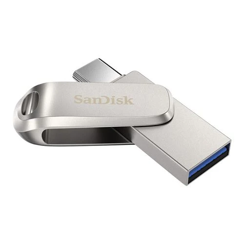 Memoria USB Sandisk 256GB Dual Drive Luxe SuperSpeed+ USB 3.1 (Gen 1) Flash Drive Plata
