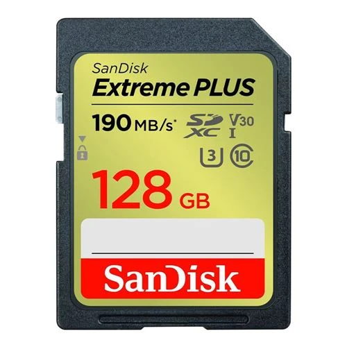Tarjeta de Memoria Sandisk 128GB Extreme+ SDXC Class 10 UHS-I V30 Flash Memory Card