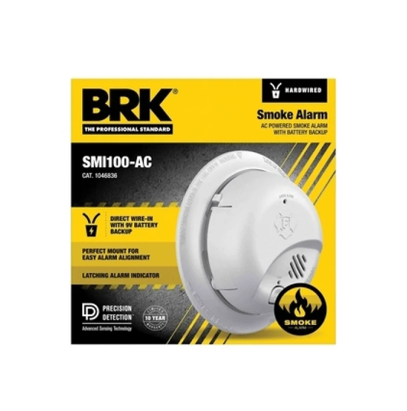 Detector de humo SMI100-AC 12OV de batería Marca: BRK