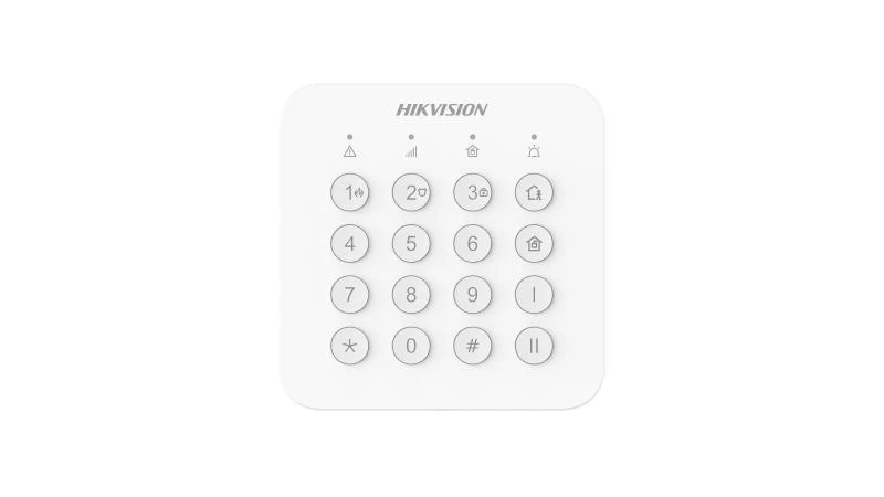 Teclado de Alarma Hikvision - Baterías AA - 433 MHz - DS-PK201B-WB