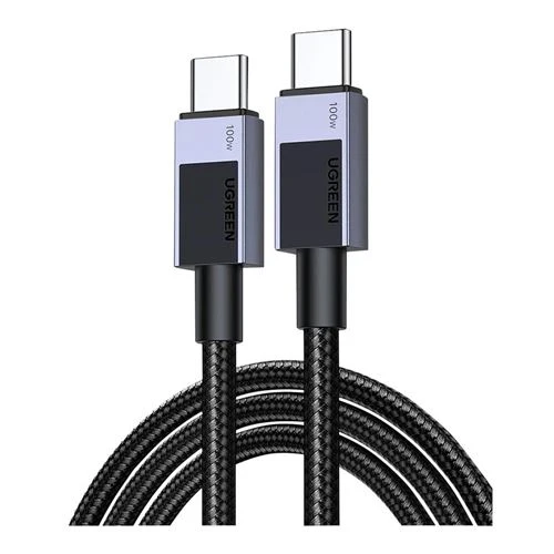 Cable UGreen USB-C a USB-C 90 Grados 100W Trenzado 3m Gris