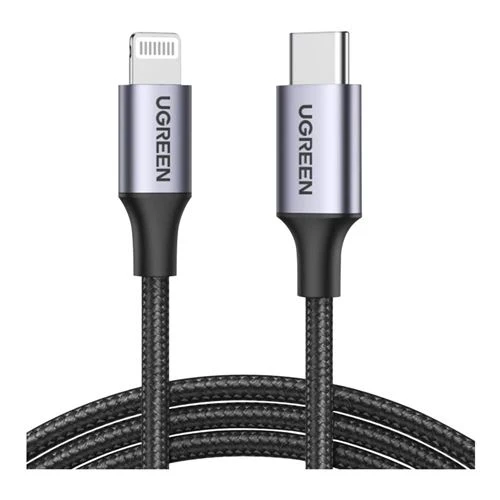 Cable USB-C a Lightning UGreen MFi Trenzado 1m Negro